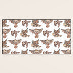 Owls in Flight - Brown Palette Desk Mat Gallery Image 3