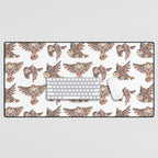 Owls in Flight - Brown Palette Desk Mat Gallery Image 1
