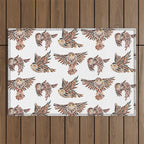 Owls in Flight - Brown Palette Outdoor Rug Gallery Image 1