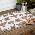 Owls in Flight - Brown Palette Outdoor Rug Gallery Image 2