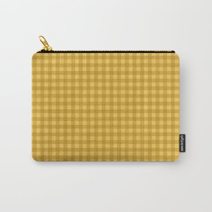 Gingham Plaid Pattern - Earthy Ochre Carry All Pouch Gallery Image 1