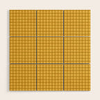 Gingham Plaid Pattern - Earthy Ochre Wood Wall Art Gallery Image 1