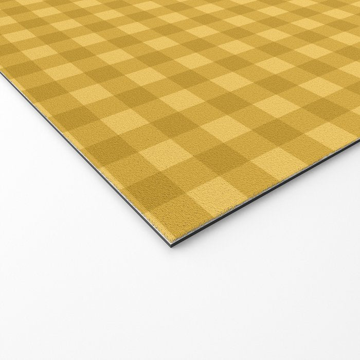 Gingham Plaid Pattern - Earthy Ochre Welcome Mat Gallery Image 2