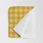 Gingham Plaid Pattern - Earthy Ochre Throw Blanket Gallery Image 3