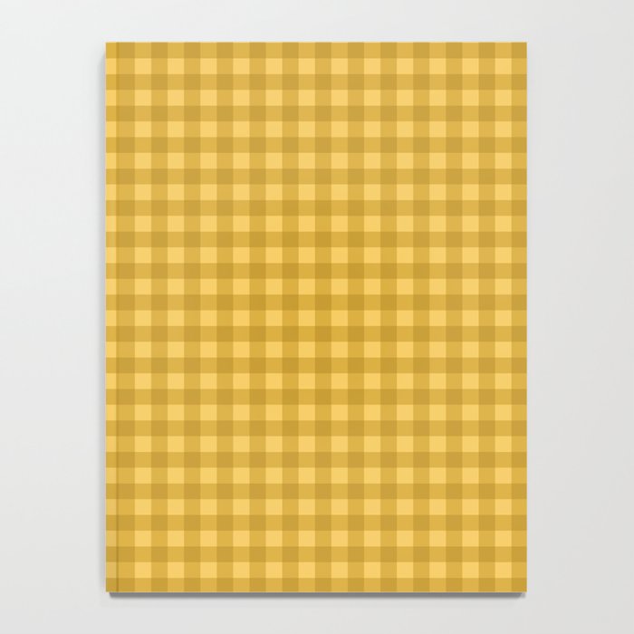 Gingham Plaid Pattern - Earthy Ochre Notebook Gallery Image 4