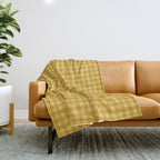 Gingham Plaid Pattern - Earthy Ochre Throw Blanket Gallery Image 1
