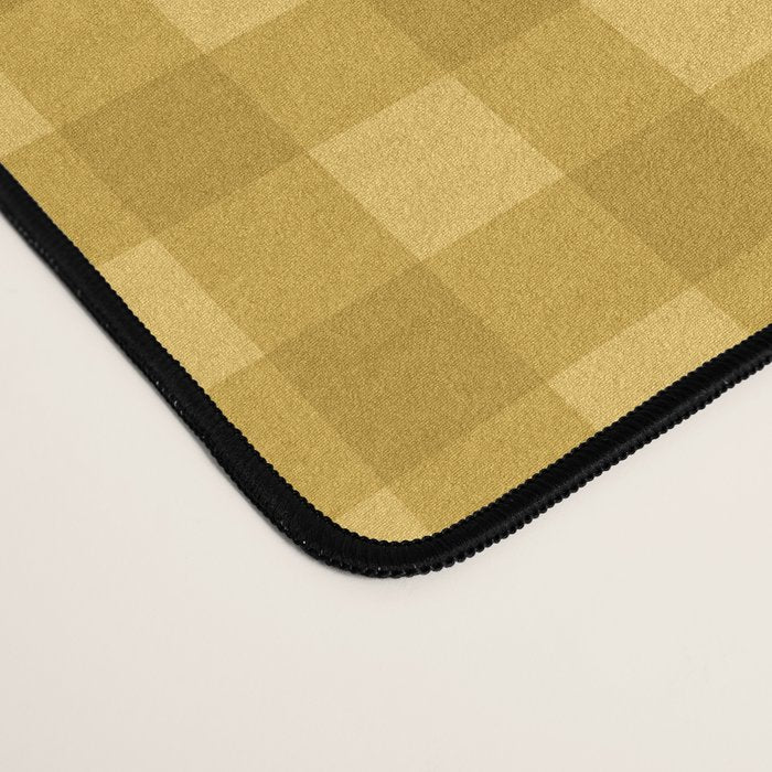 Gingham Plaid Pattern - Earthy Ochre Desk Mat Gallery Image 4