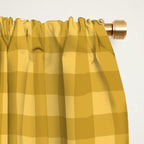 Gingham Plaid Pattern - Earthy Ochre Window Curtain Gallery Image 2