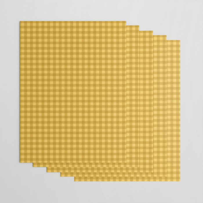 Gingham Plaid Pattern - Earthy Ochre Wrapping Paper Gallery Image 3