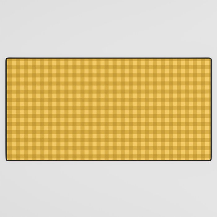 Gingham Plaid Pattern - Earthy Ochre Desk Mat Gallery Image 3