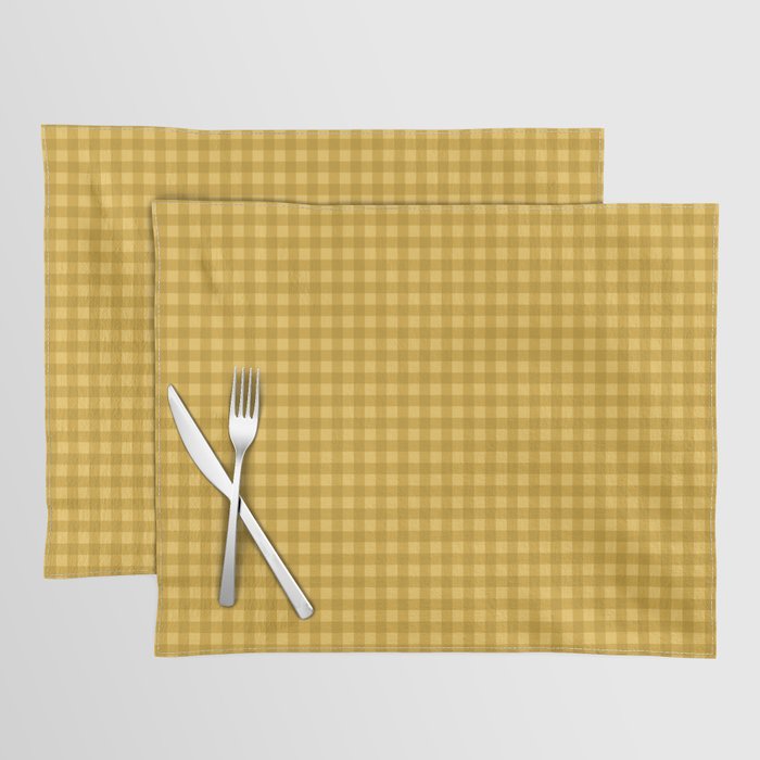 Gingham Plaid Pattern - Earthy Ochre Placemat Gallery Image 1