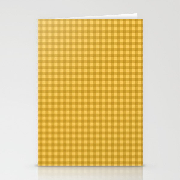 Gingham Plaid Pattern - Earthy Ochre Stationery Card Gallery Image 1