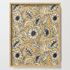 Sunflowers - black and ochre on cream Serving Tray Gallery Image 1