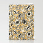 Sunflowers - black and ochre on cream Stationery Card Gallery Image 2