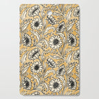 Sunflowers - black and ochre on cream Cutting Board Gallery Image 1