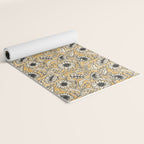 Sunflowers - black and ochre on cream Yoga Mat Gallery Image 2