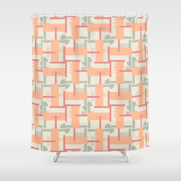 Playful geometric stripes C Shower Curtain Gallery Image 1