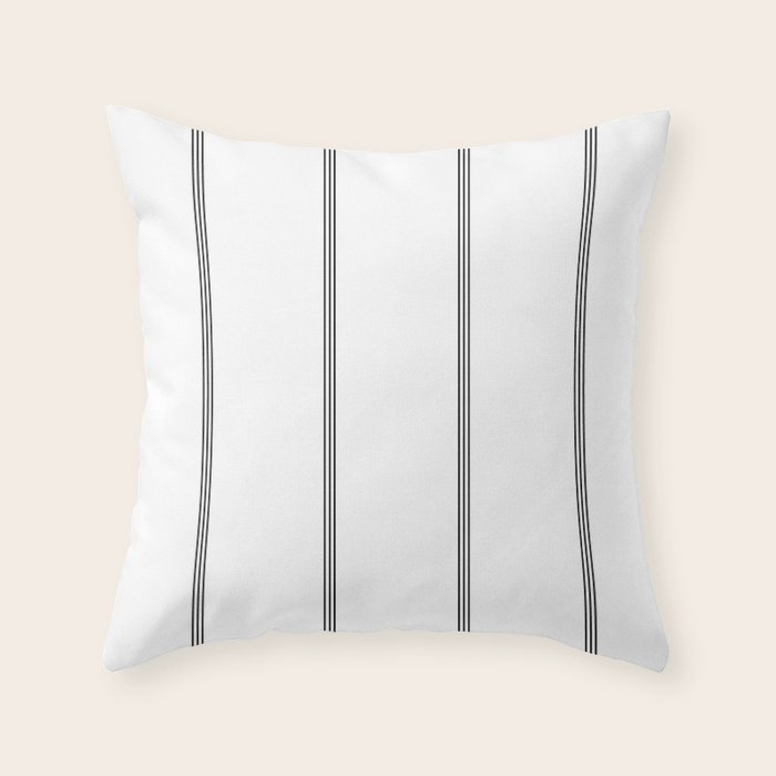 Minimal Black White Stripe Glam #2 #lines #decor #art #society6 Throw Pillow Gallery Image 1