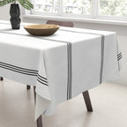 Minimal Black White Stripe Glam #2 #lines #decor #art #society6 Tablecloth Gallery Image 3