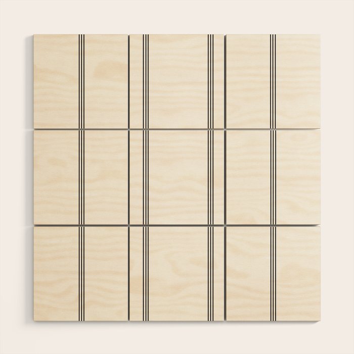 Minimal Black White Stripe Glam #2 #lines #decor #art #society6 Wood Wall Art Gallery Image 1