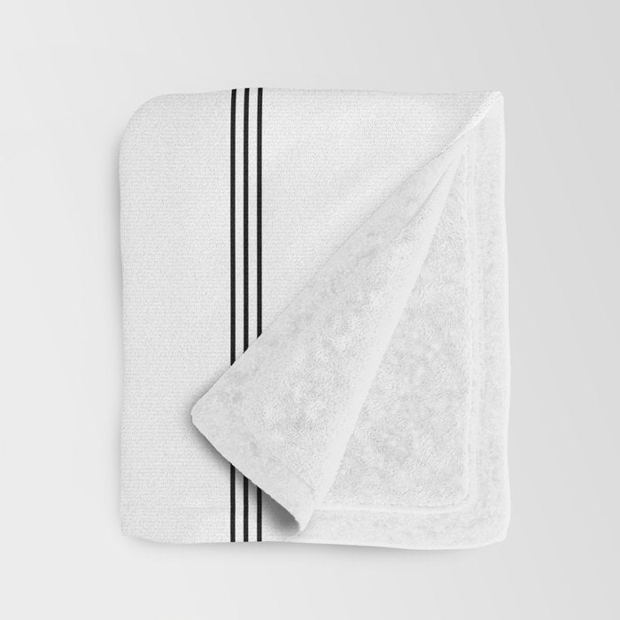 Minimal Black White Stripe Glam #2 #lines #decor #art #society6 Throw Blanket Gallery Image 3