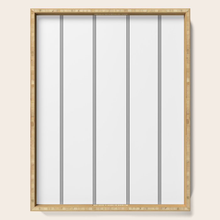 Minimal Black White Stripe Glam #2 #lines #decor #art #society6 Serving Tray Gallery Image 1