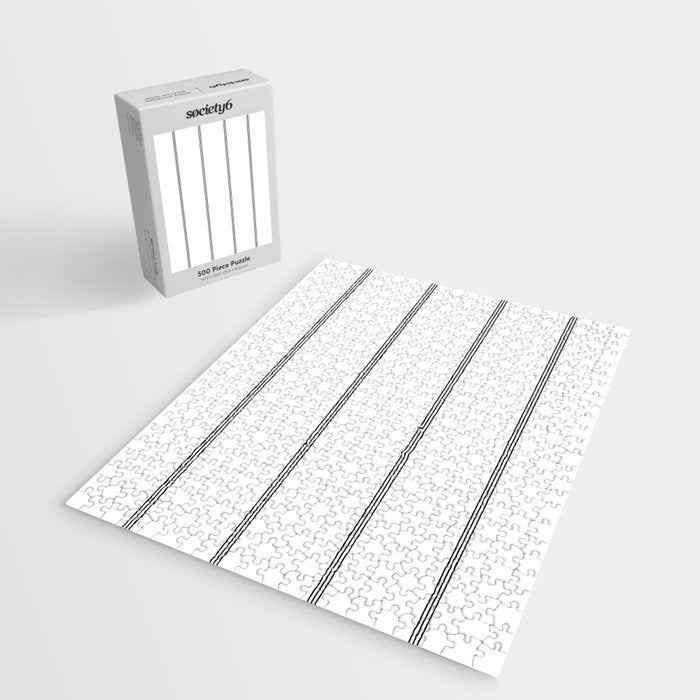 Minimal Black White Stripe Glam #2 #lines #decor #art #society6 Jigsaw Puzzle Gallery Image 2