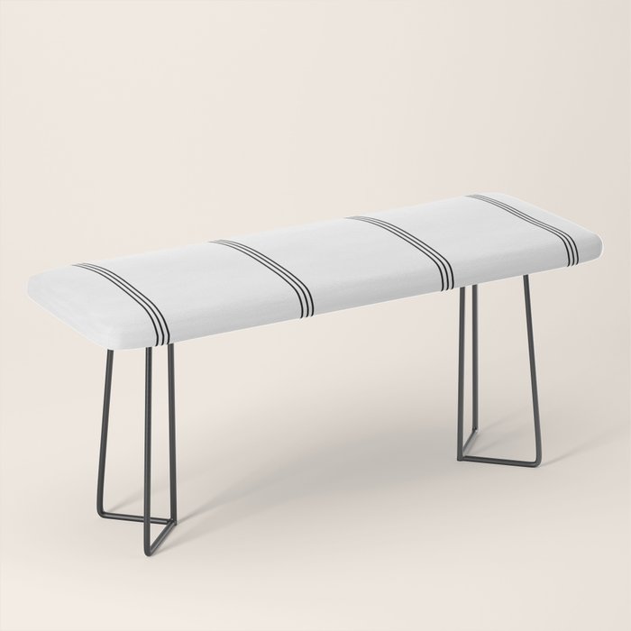 Minimal Black White Stripe Glam #2 #lines #decor #art #society6 Bench Gallery Image 1