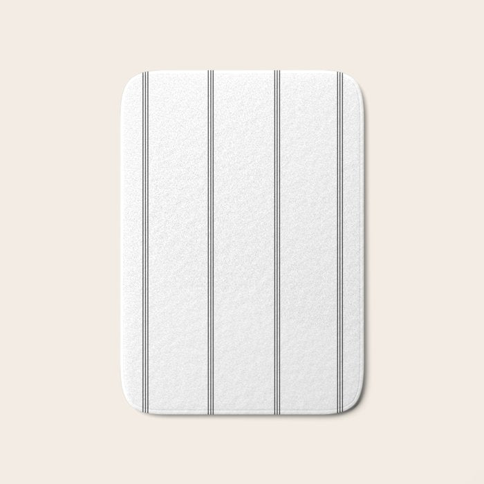Minimal Black White Stripe Glam #2 #lines #decor #art #society6 Bath Mat Gallery Image 1