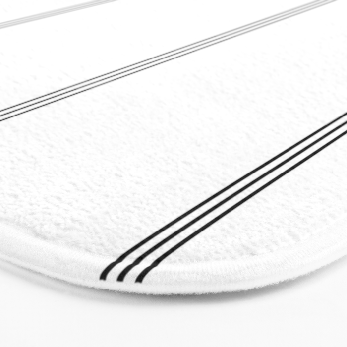 Minimal Black White Stripe Glam #2 #lines #decor #art #society6 Bath Mat Gallery Image 3