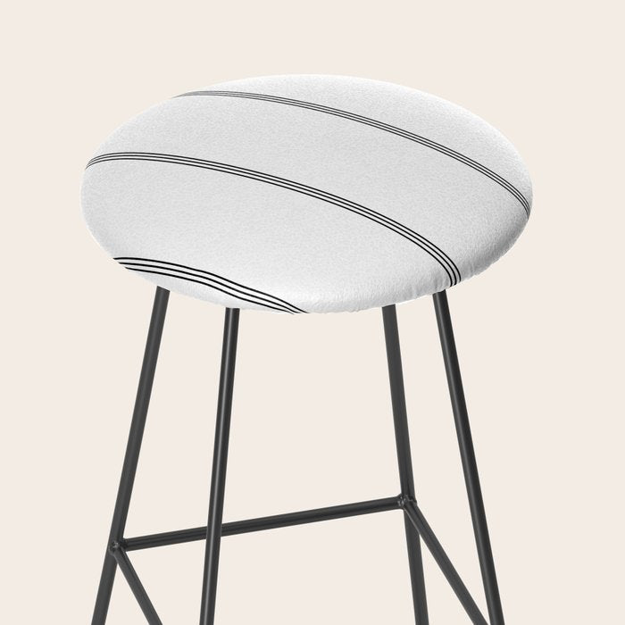 Minimal Black White Stripe Glam #2 #lines #decor #art #society6 Stool Gallery Image 2