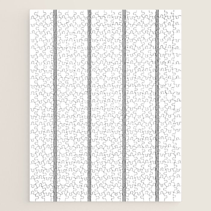Minimal Black White Stripe Glam #2 #lines #decor #art #society6 Jigsaw Puzzle Gallery Image 1