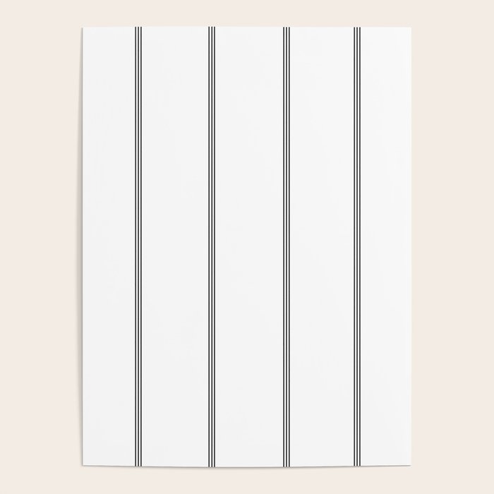 Minimal Black White Stripe Glam #2 #lines #decor #art #society6 Poster Gallery Image 1