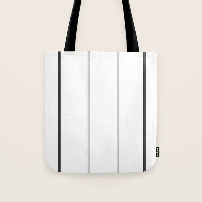 Minimal Black White Stripe Glam #2 #lines #decor #art #society6 Tote Bag Gallery Image 1