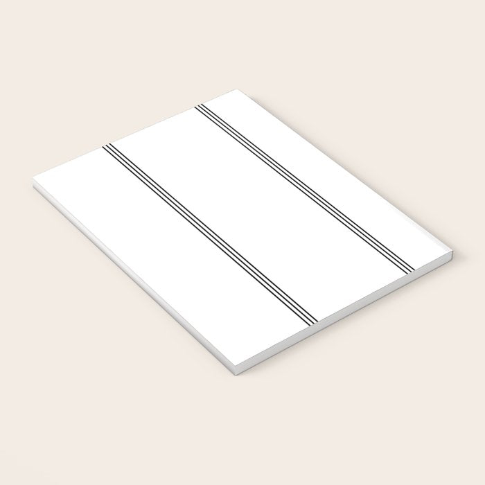 Minimal Black White Stripe Glam #2 #lines #decor #art #society6 Notebook Gallery Image 3