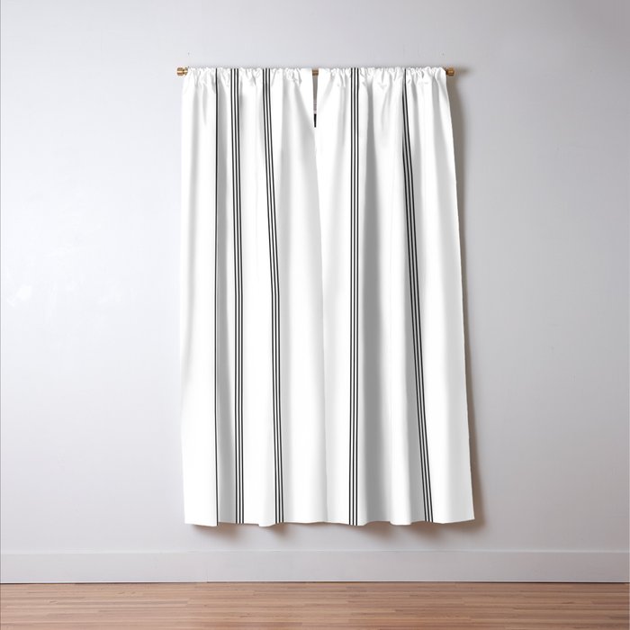 Minimal Black White Stripe Glam #2 #lines #decor #art #society6 Window Curtain Gallery Image 3