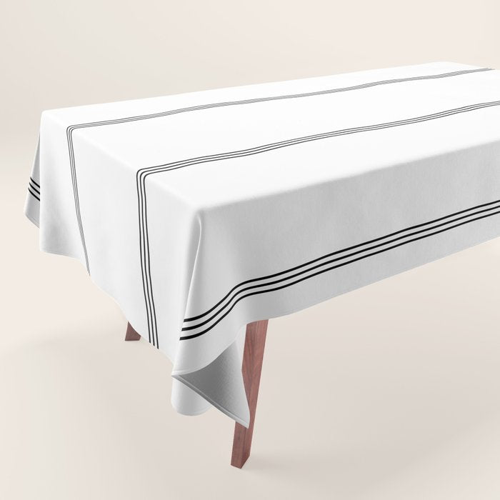 Minimal Black White Stripe Glam #2 #lines #decor #art #society6 Tablecloth Gallery Image 1