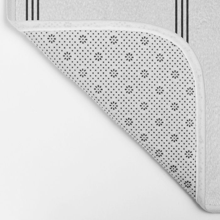 Minimal Black White Stripe Glam #2 #lines #decor #art #society6 Bath Mat Gallery Image 2