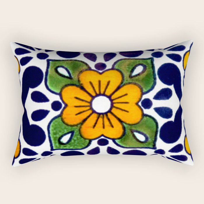 talavera mexican tile Rectangular Pillow Gallery Image 1