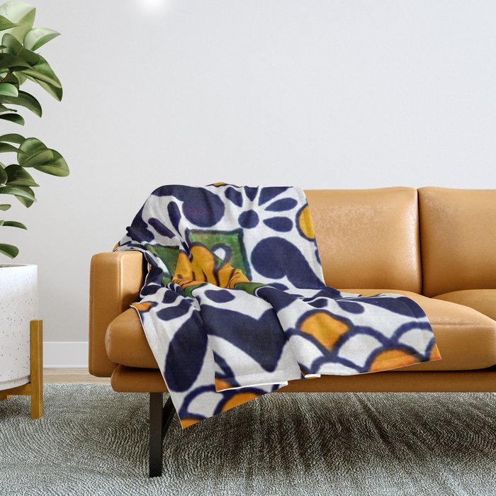 talavera mexican tile Throw Blanket Gallery Image 1