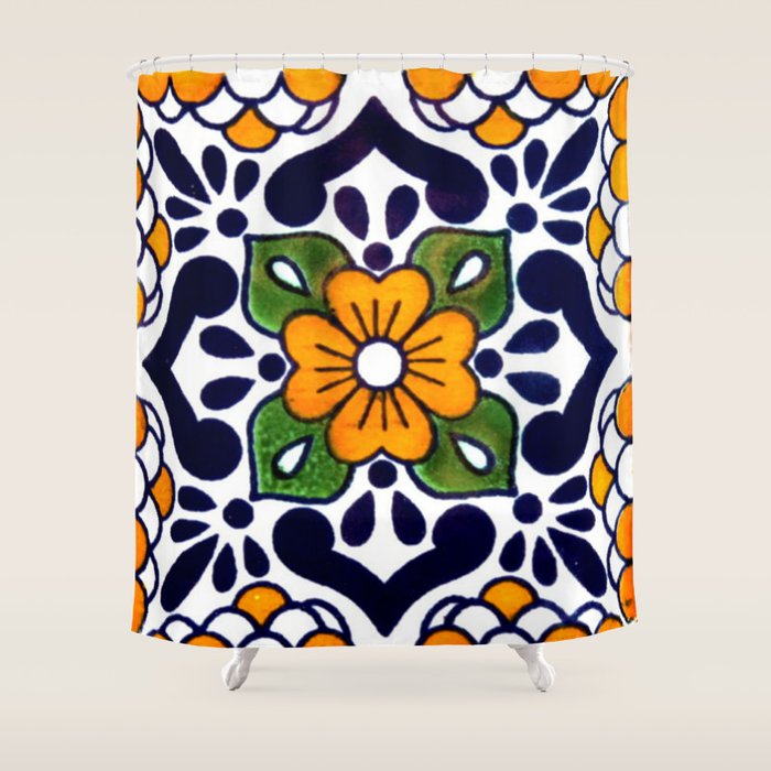 talavera mexican tile Shower Curtain Gallery Image 1