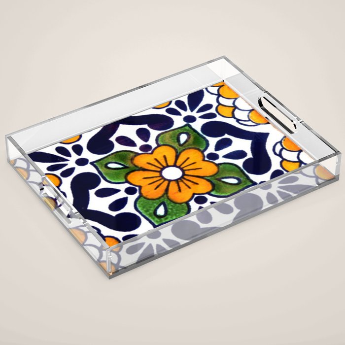 talavera mexican tile Acrylic Tray Gallery Image 1