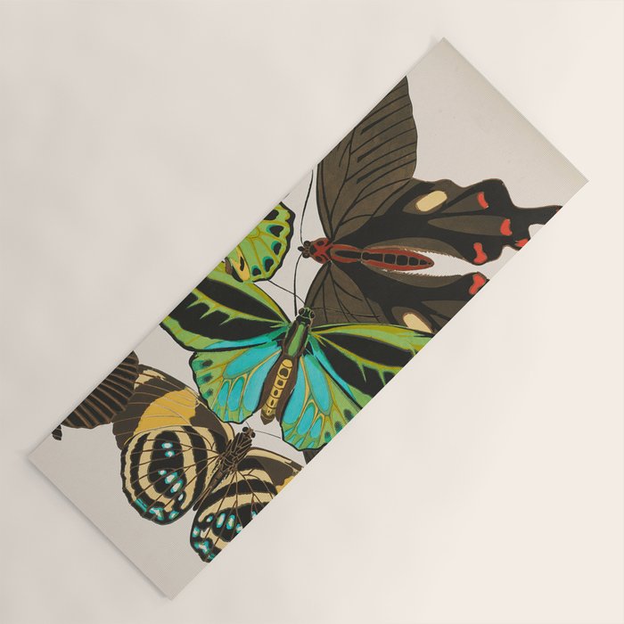 Vintage Butterfly Illustration EA Seguy Papillon Yoga Mat Gallery Image 1