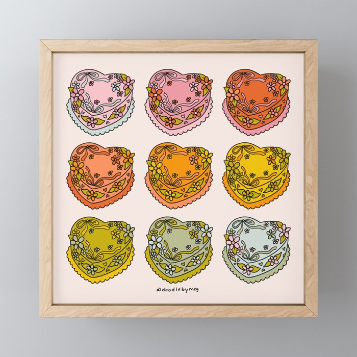 Rainbow Heart Cakes Mini Art Print Gallery Image 1
