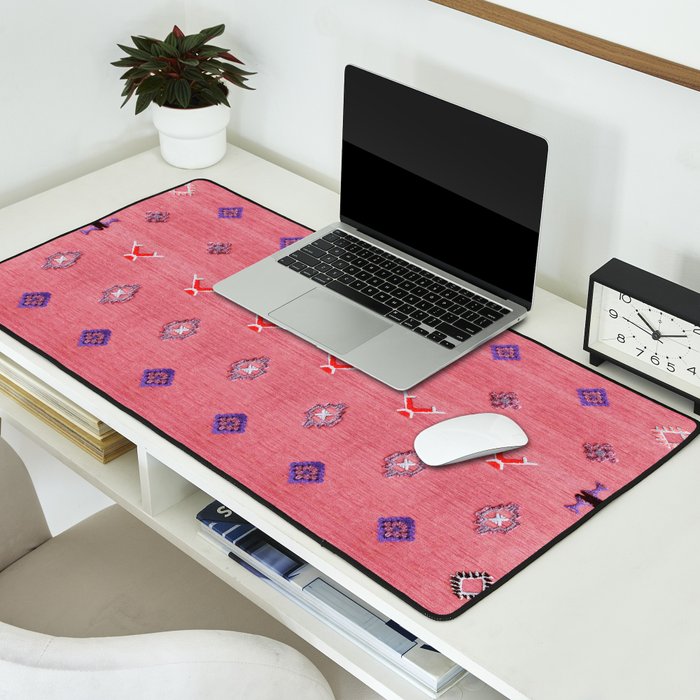 Lovely Pink Oriental Traditional Moroccan Handmade Printable Style  Desk Mat Gallery Image 2