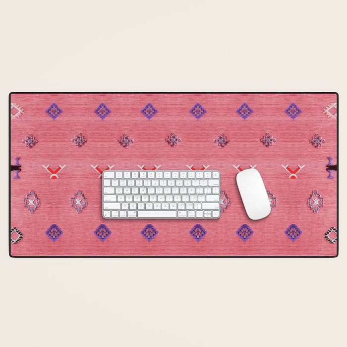 Lovely Pink Oriental Traditional Moroccan Handmade Printable Style  Desk Mat Gallery Image 1