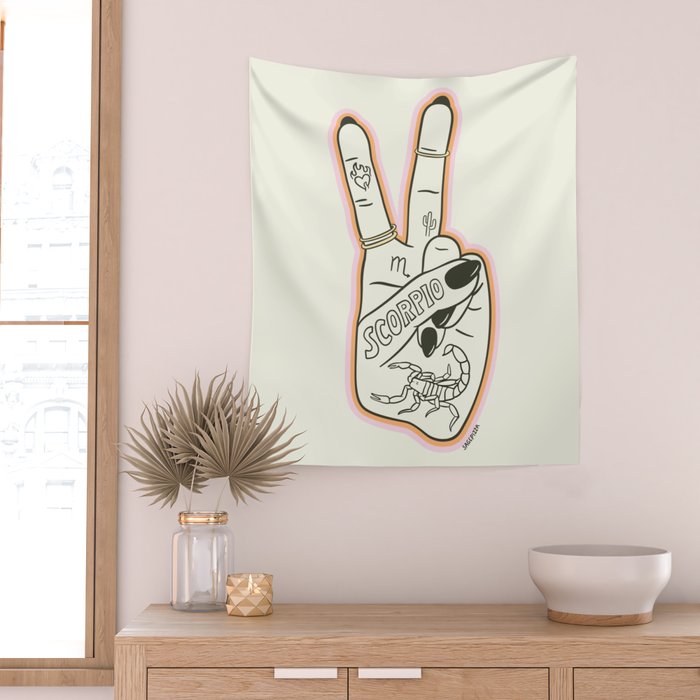 SCORPIO HAND Wall Tapestry Gallery Image 2