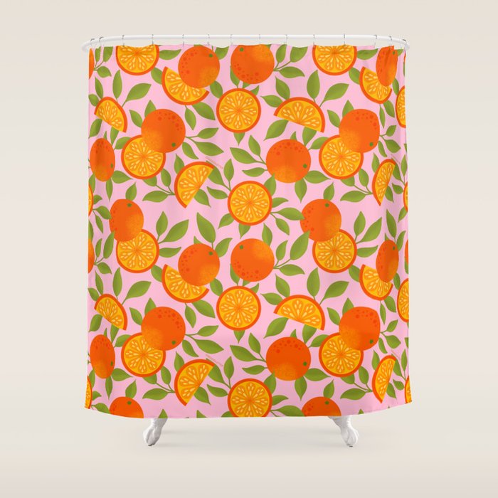 Orange Pattern - Amalfi Coast Cocktails Shower Curtain Gallery Image 1