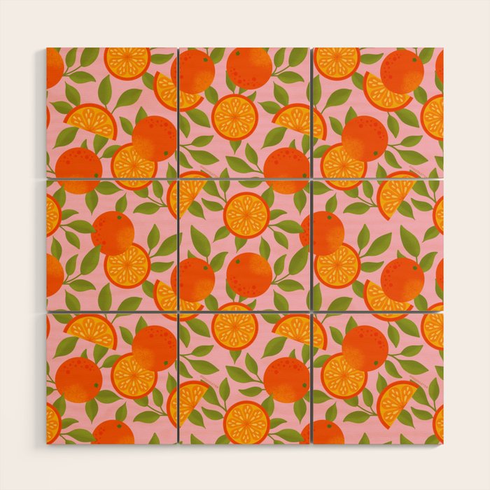 Orange Pattern - Amalfi Coast Cocktails Wood Wall Art Gallery Image 1