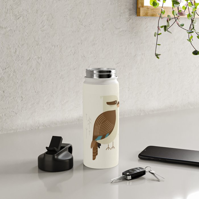 Laughing Kookaburra, Bird of Australia Water Bottle Gallery Image 4